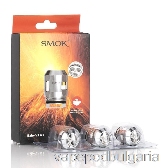 Vape Технически характеристики Smok Tfv8 Baby V2 резервни намотки 0.15ohm Baby V2 A3 тройни намотки (ss)